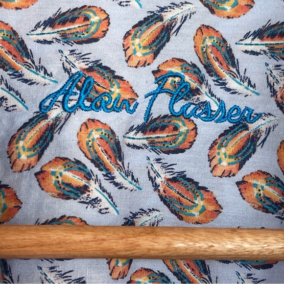 Alan Flusser Custom Tailored Casual Dress Shirt 100% Cotton; Men’s Lg; Neck 16.5 - Picture 8 of 10